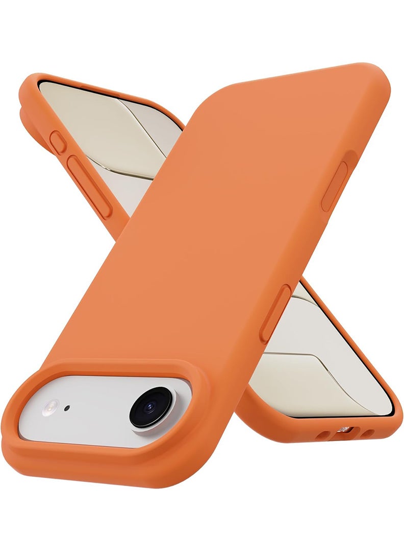 رفع القضية متوافق مع غطاء Apple iPhone 17 Air، مصنوع من السيليكون السائل الناعم عالي الجودة [بطانة من الألياف الدقيقة المقاومة للخدش] غطاء هاتف رفيع مقاوم للصدمات، لون برتقالي - Image 1